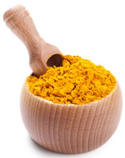 Turmeric in Wooden Bowl