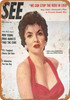 1955 Gina Lollobrigida See Magazine - Metal Sign