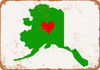 Love Heart Alaska - Metal Sign