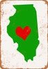 Love Heart Illinois - Metal Sign