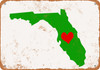 Love Heart Florida - Metal Sign