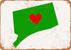 Love Heart Connecticut - Metal Sign