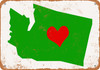 Love Heart Washington - Metal Sign