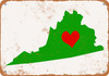 Love Heart Virginia - Metal Sign