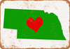 Love Heart Nebraska - Metal Sign