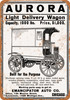 1909 Aurora Light Delivery Wagon - Metal Sign
