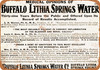 1910 Buffalo Lithia Springs Water - Metal Sign