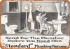 1919 Standard Plumbing Fixtures for the Bathroom - Metal Sign