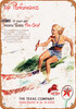 1948 Texaco Gas and Water Skiing - Metal Sign