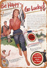 1951 Lucky Strike Cigarettes and Fishing - Metal Sign