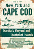 1954 New Haven Railroad New York and Cape Cod - Metal Sign