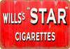 Wills's Star Cigarettes - Metal Sign