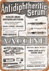 1904 Antidiphtheritic Serum Vaccine - Metal Sign