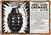 Exploding Army Hand Grenade Toy - Metal Sign