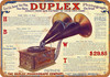 1906 Duplex Phonograph - Metal Sign