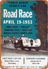 1953 Pebble Beach Sports Car Road Race - Metal Sign