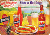Sterling Beer and Hot Dogs - Metal Sign