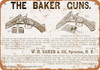 1880 Baker Triple Barrel Gun - Metal Sign