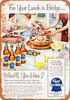 1954 Pabst Blue Ribbon for Lunch - Metal Sign