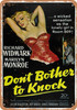 Don't Bother to Knock (1952) 1 - Metal Sign