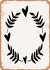 Laurel and Hearts Solid  - Metal Sign