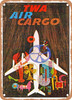 1963 World Airlines Air Cargo Vintage Ad - Metal Sign