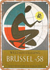 1958 Brussels World Expo Vintage Ad - Metal Sign