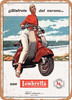 1957 Lambretta, enjoy the summer. Vintage Ad - Metal Sign