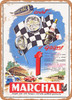 1954 Brake. and Win 1st Monte Carlo Rally, 1000 Kms from Buenos Aires, 24 Hours of Le Mans, Marchal Vintage Ad - Metal Sign