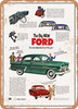 1952 Ford Customline Fordor Sedan Vintage Ad - Metal Sign