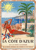 1949 Visit the French Riviera with Trains and Coaches SNCF Vintage Ad - Metal Sign