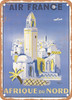 1946 French Airline North Africa Vintage Ad - Metal Sign
