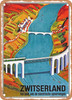 1940 Switzerland, The Land of Electric Railways Vintage Ad - Metal Sign