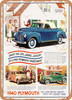 1940 Plymouth Sportsman Vintage Ad - Metal Sign