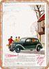 1936 Ford V8 Touring Saloon Double Entrance UK Vintage Ad - Metal Sign