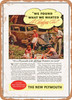 1934 Plymouth Sedan We Found What We Wanter a Carefree Car Vintage Ad - Metal Sign