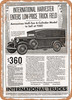1933 International Half Ton Model D 1 Panel Truck Vintage Ad - Metal Sign