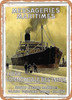 1930 Messageries Maritimes Commercial line to India Vintage Ad - Metal Sign