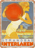 1930 Interlaken Beach Resort Vintage Ad - Metal Sign