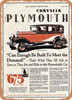 1928 Plymouth 4 Door Sedan Can Enough Be Built to Meet the Demand Vintage Ad - Metal Sign