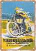 1924 Championship Motorcycle Race at Tortona Circuit on August 3rd, 1924 At 4 pm Vintage Ad - Metal Sign