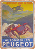 1910 Le Petit Poucet climbed a Peugeot Automobiles Peugeot by Simmar Pierre Vintage Ad - Metal Sign