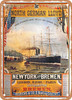 1884 North German Lloyd New York and Bremen Vintage Ad - Metal Sign