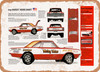 1968 Dodge Hurst Hemi Dart Spec Sheet - Rusty Look Metal Sign