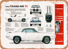 1969 Pontiac Trans Am Spec Sheet - Rusty Look Metal Sign