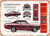 1971 Plymouth Duster 340 Spec Sheet - Rusty Look Metal Sign