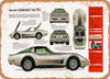 1982 Chevrolet Corvette Spec Sheet - Rusty Look Metal Sign