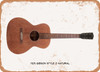 1929 Gibson Style O Natural Pencil Drawing - Rusty Look Metal Sign