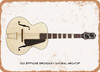 1933 Epiphone Broadway Natural Archtop Pencil Drawing - Rusty Look Metal Sign