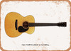 1934 Martin 000-18 Natural Pencil Drawing - Rusty Look Metal Sign